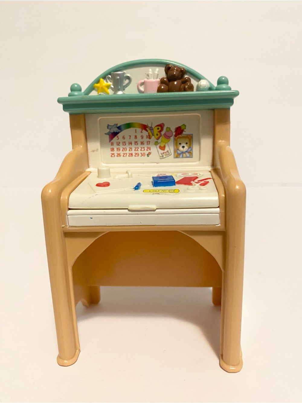 Fisher Price Loving Family Dollhouse Furniture Art Desk Kids Bedroom Vintage